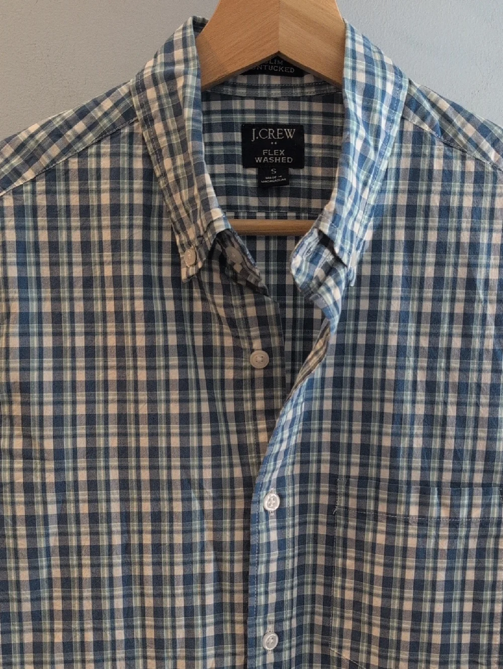 J. Crew Men's S Slim Untucked Flex Washed Long Sleeve Shirt Style #BP971 - Picture 4 of 15